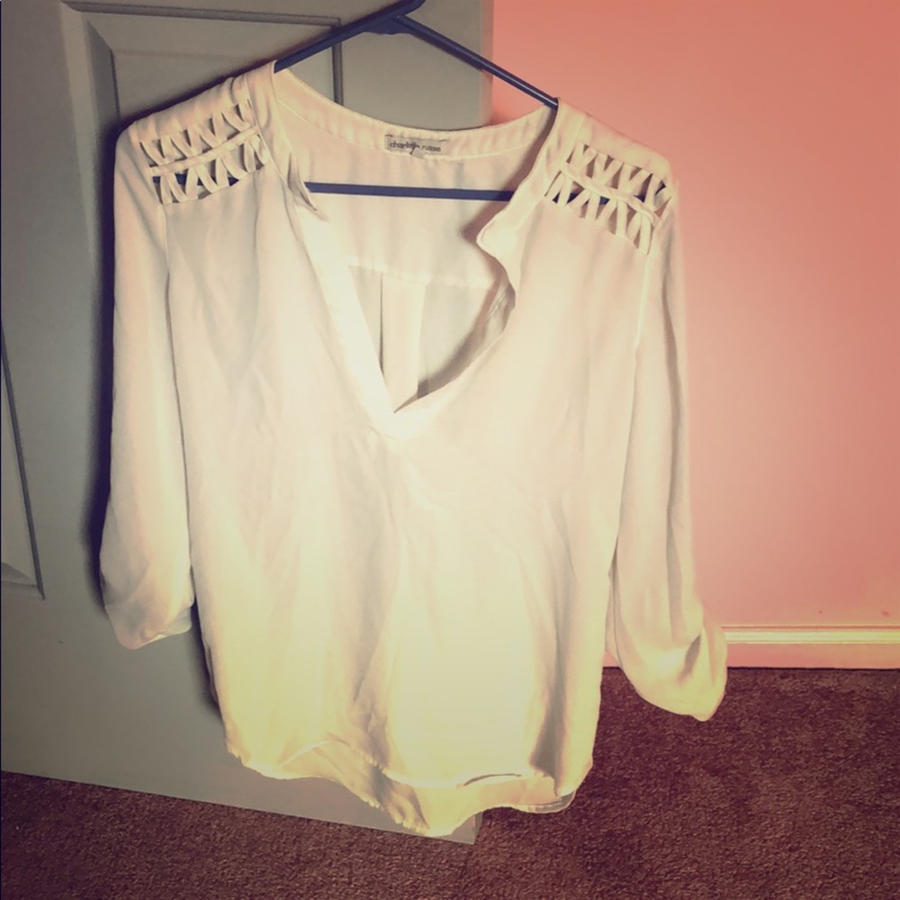 Charlotte Russe white tunic blouse